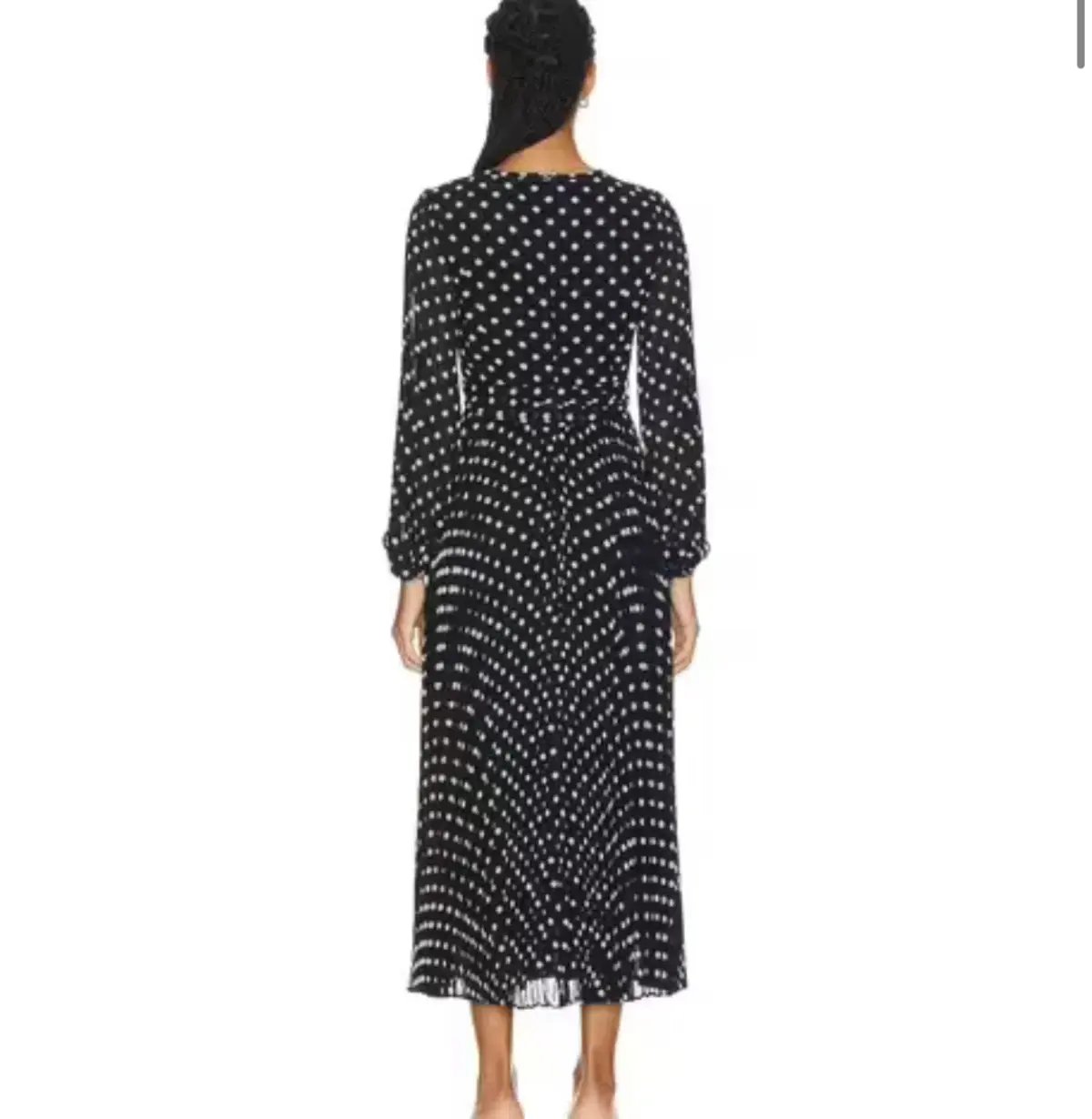 ZIMMERMANN SUNRAY LONG SLEEVE MIDI DRESS IN BLACK/CREAM DOT SIZE 1 photo 3