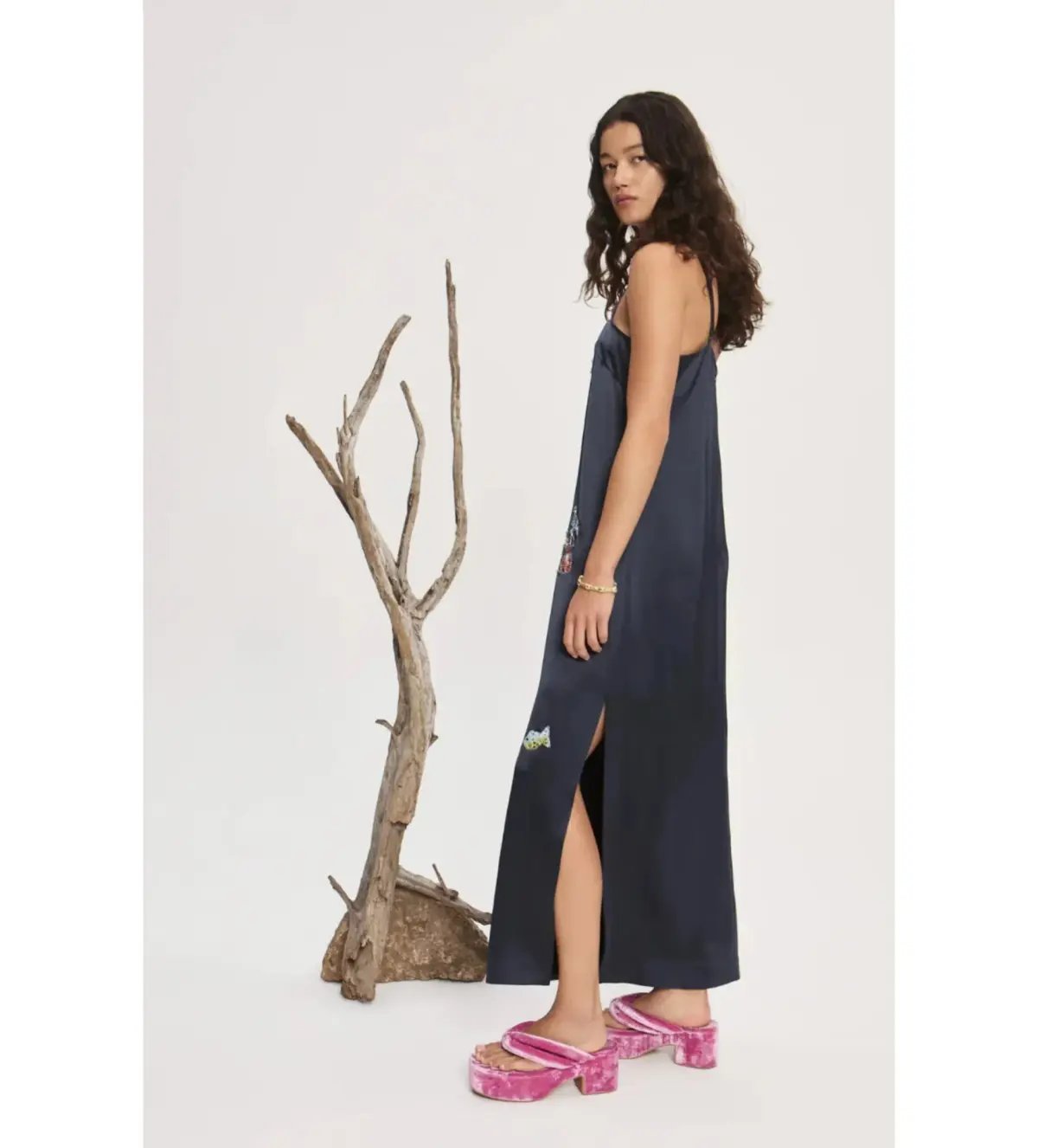Alemais Fontaine Slip Midi Dress Navy Size 10 photo 2