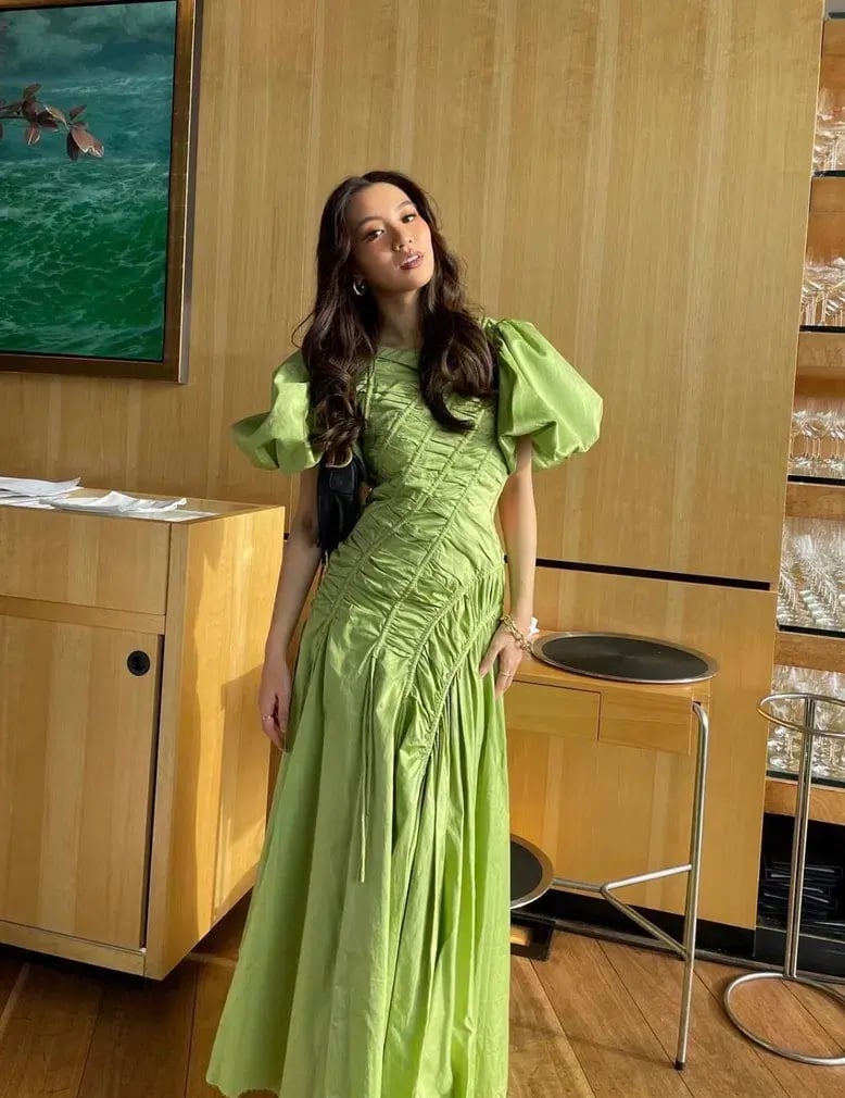 AJE SIREN DRAWSTRING MIDI DRESS photo 3