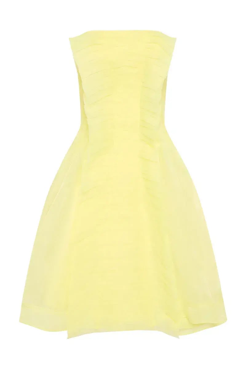 Aje Astrid Strapless Mini Dress Soft Lemon Yellow  Size 8 photo 4
