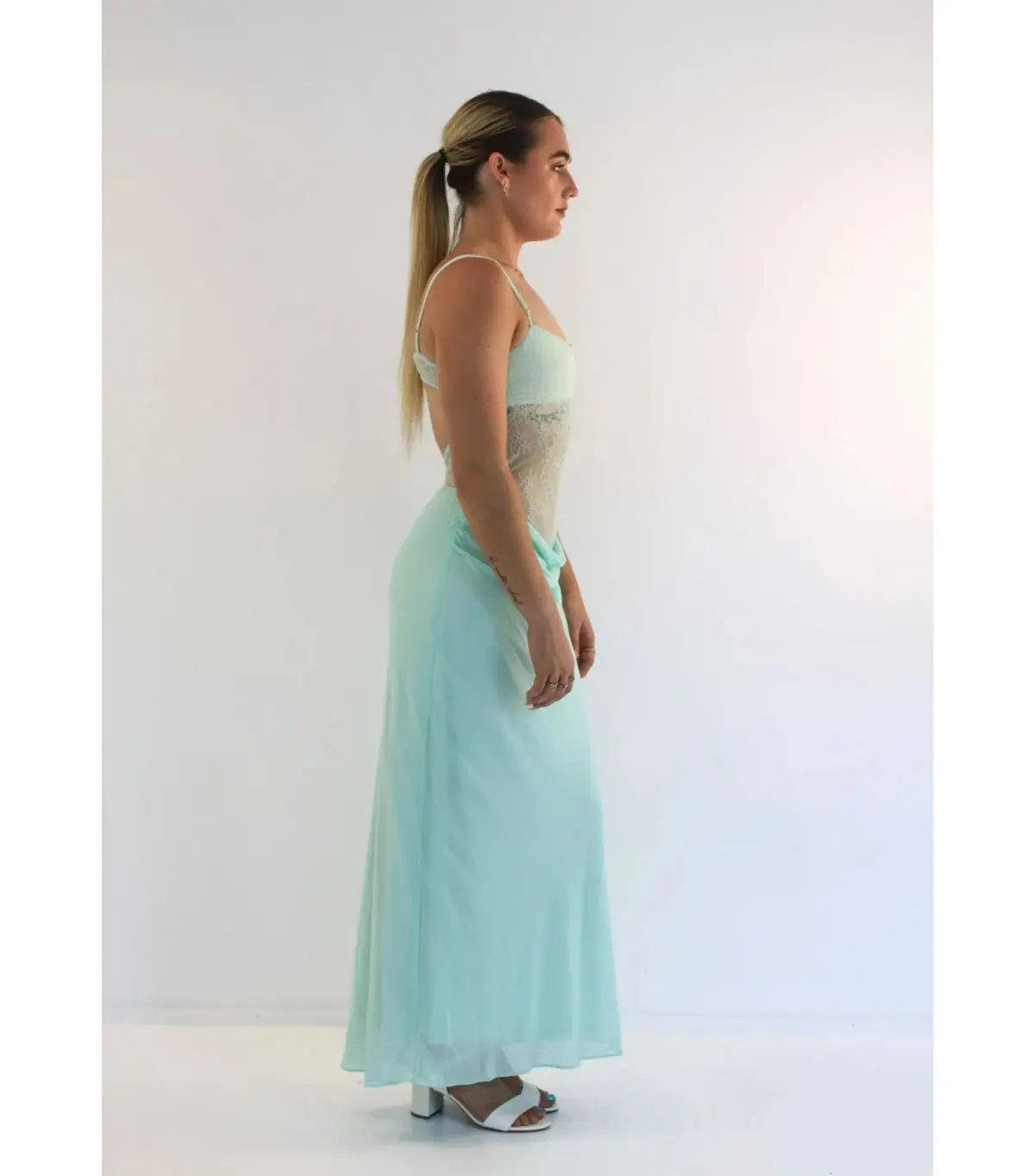 Benni Gabriel Maxi Dress Turquoise Sorbet Size AU 10 photo 2