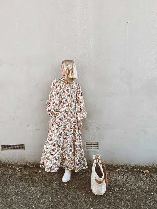 Aje Aurelia Floral Linen Gown Print Size 12 photo 5