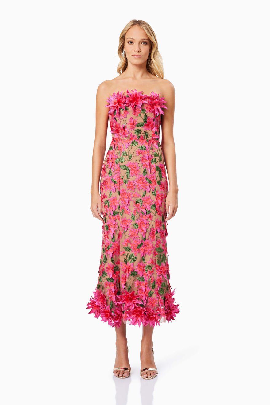 Elliatt Valentina Midi Dress - Pink Multi photo 3