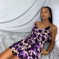 Rat & Boa Vale Dress Purple Print Size 6 photo 2