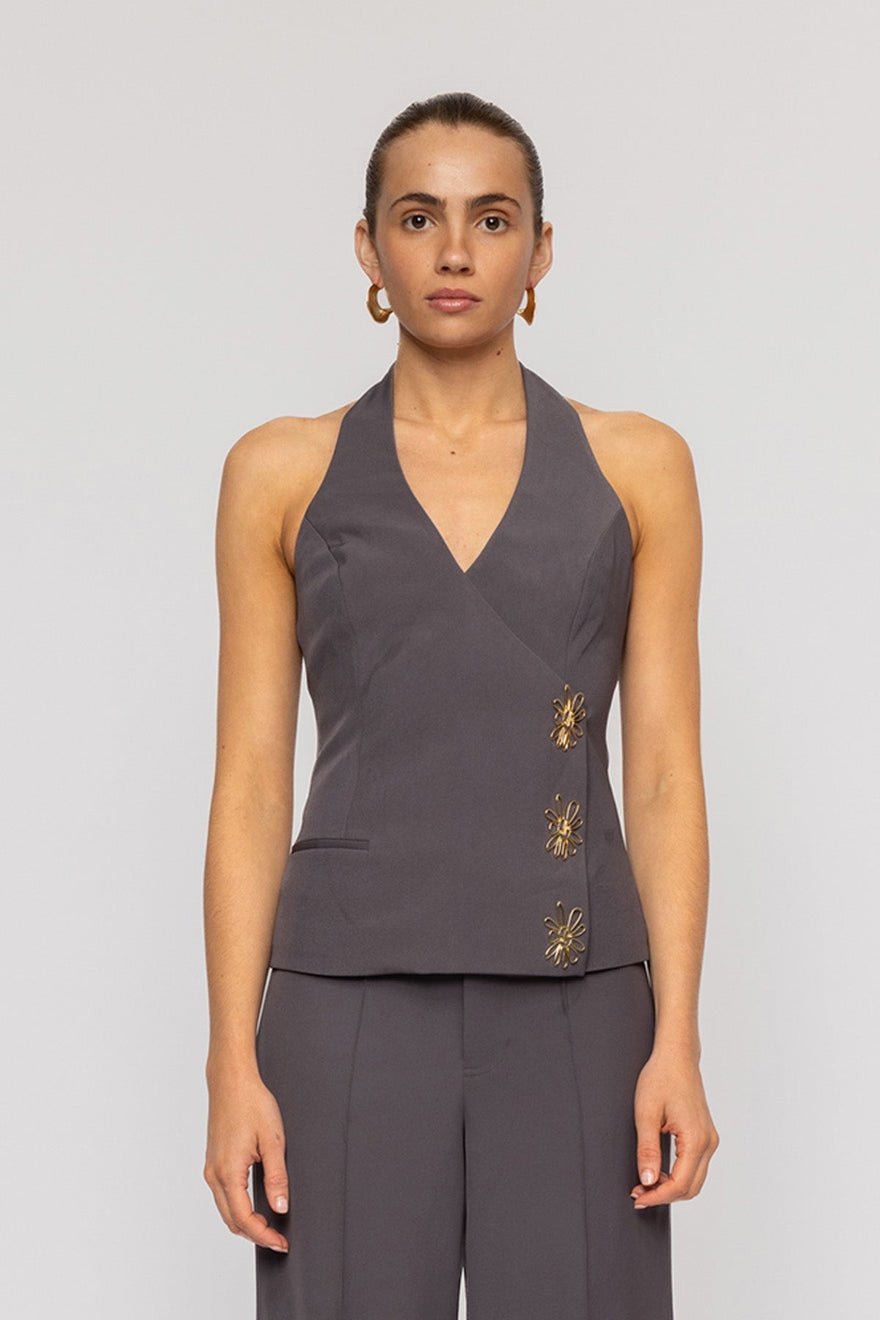 The Wolf Gang Inka Vest Top - Ash photo 3