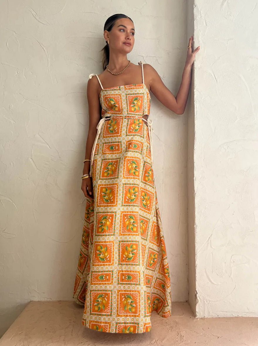 By Nicola Lemonade Tie Maxi - Orange Mosaic photo 2