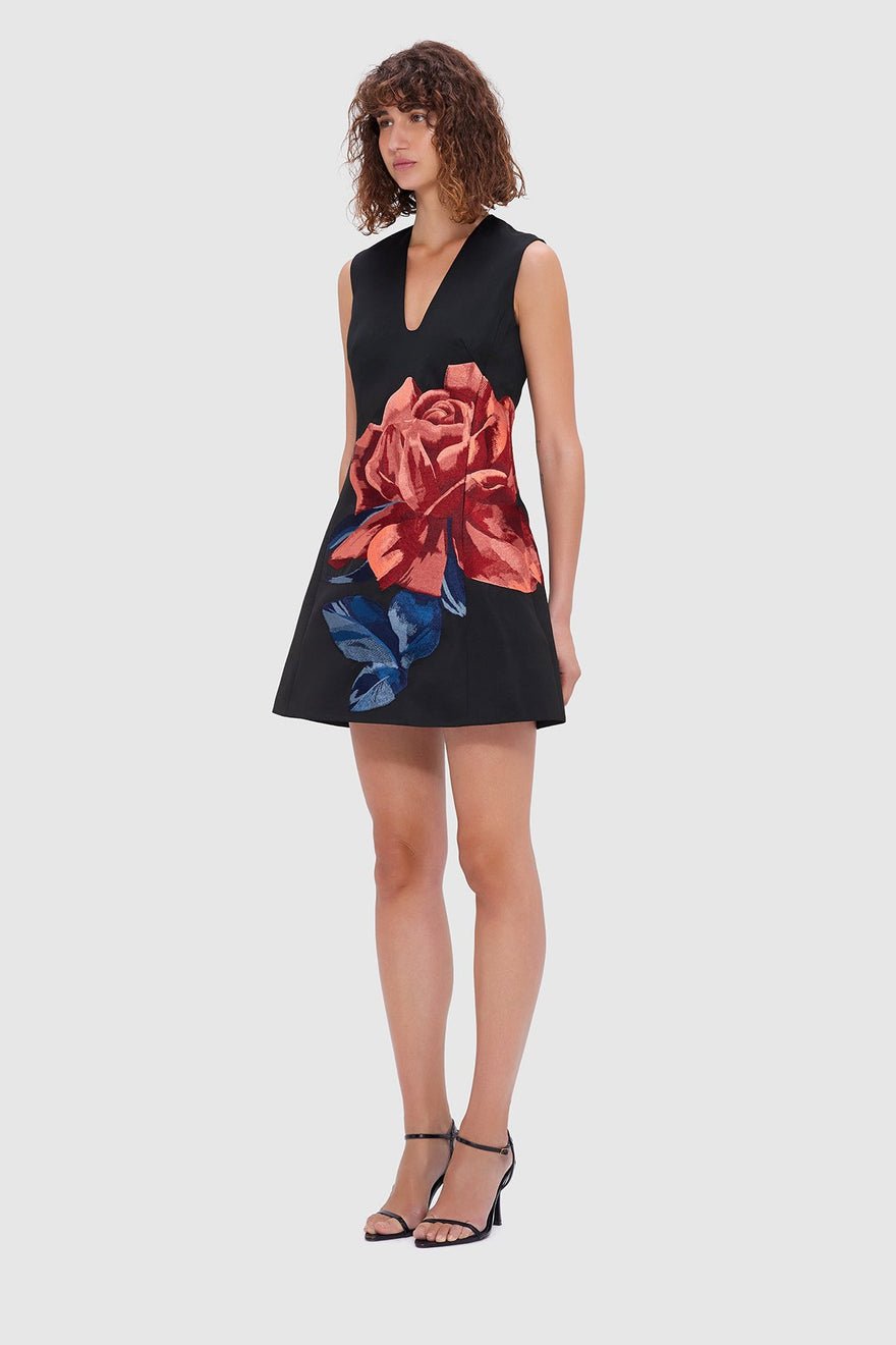 Leo Lin Briana V Neck Mini Dress - Rose Print photo 3