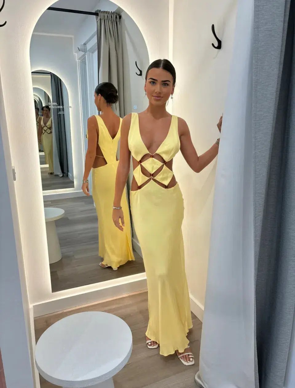 Bec & Bridge Agathe Diamond Dress Butter Yellow Size AU 6 photo 3