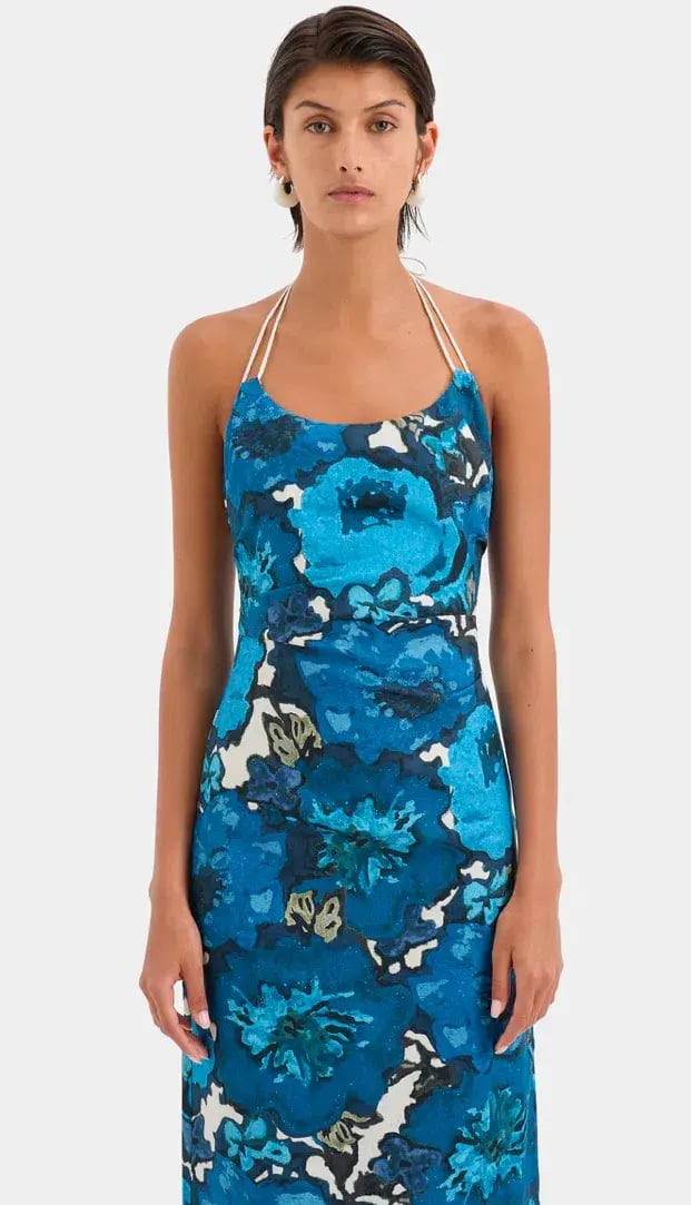 Sir the Label Camellia Midi Dress Blue Flora Print Size 0 (AU 6) photo 4