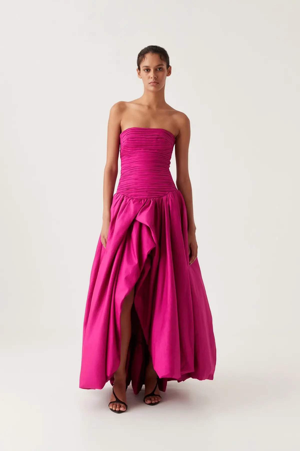 Aje Violette Bubble Hem Maxi Dress Deep Magenta Size 10 photo 2