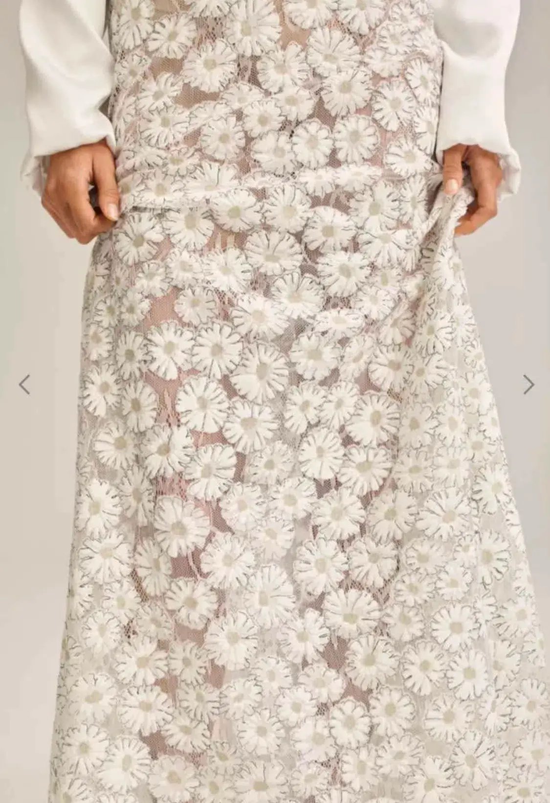 Scanlan Theodore Lace Maxi Skirt in White Size AU 8 photo 2