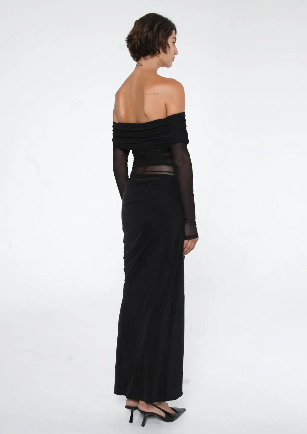 Benni Yasmin Off-Shoulder Maxi Dress Black Size 10 photo 2