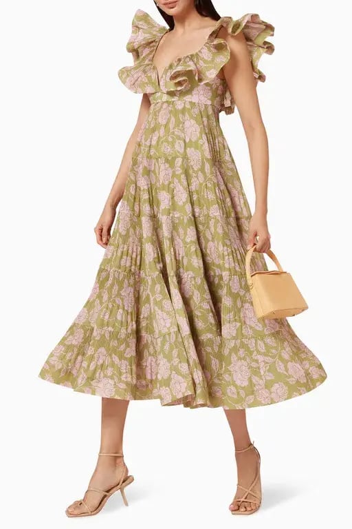 Zimmermann The Lovestruck Pleated Gown Floral Print Size 2 / AU 12 photo 3