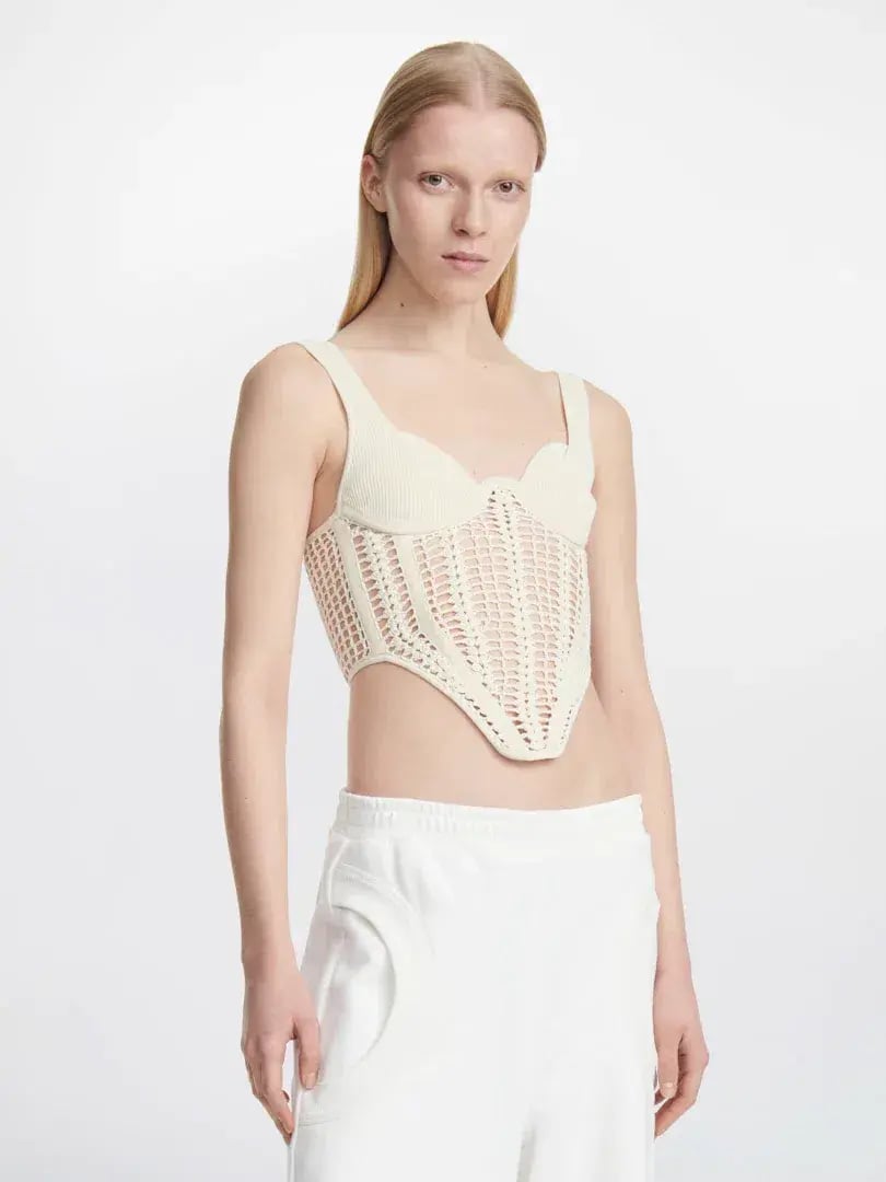 Dion Lee Crochet Corset in Bone Size 10 photo 4