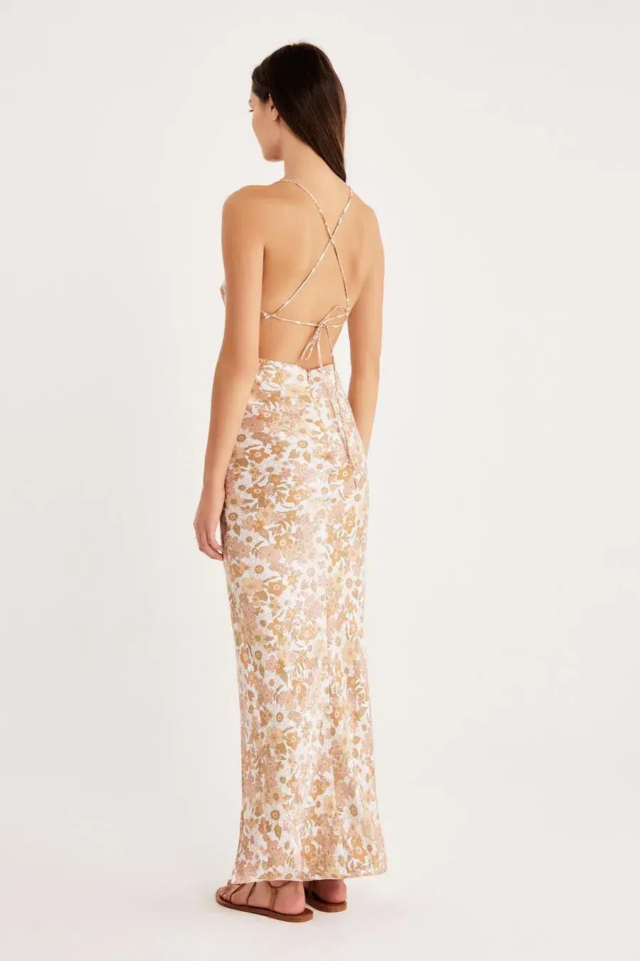 Rumer the Label Paloma Cut Out Gown Print Size XS photo 3