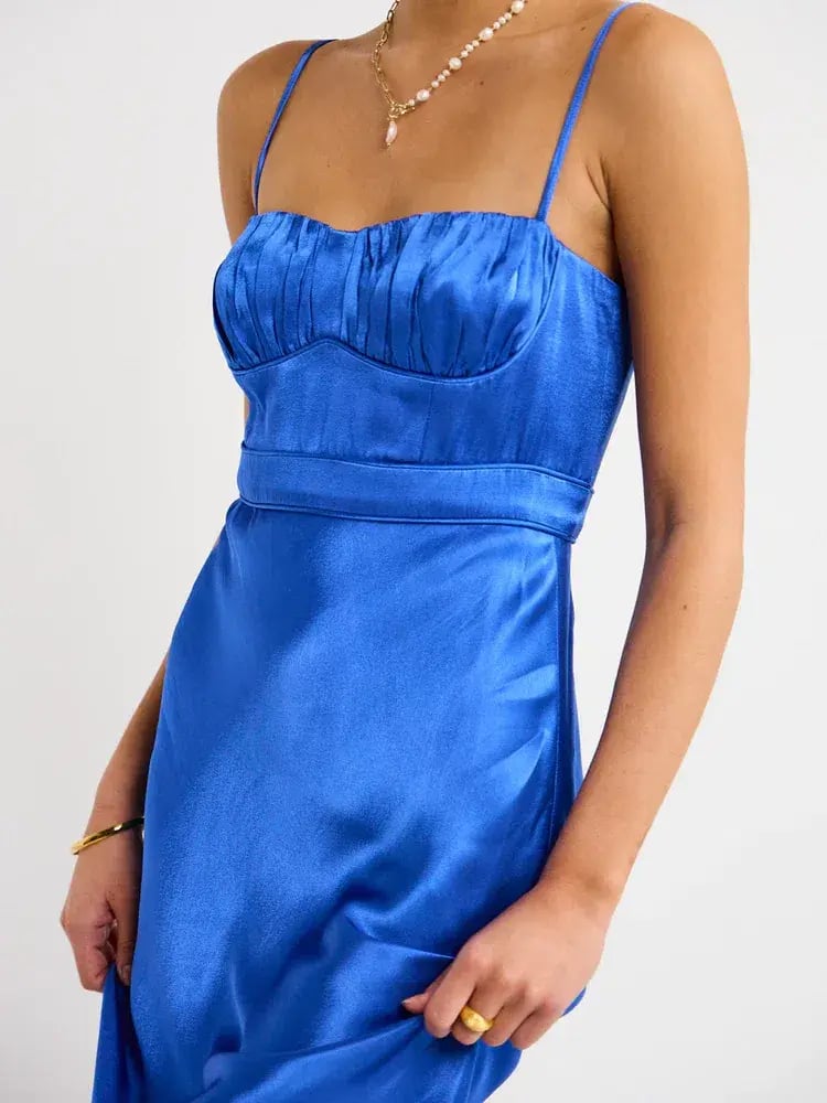 Shona Joy Oliviera Ruched Maxi Dress Blue Size 8 photo 2