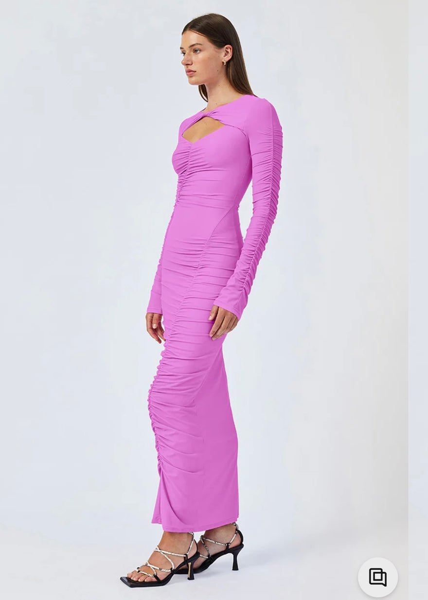Suboo Ivy Rouched Dress In Fuchsia photo 2