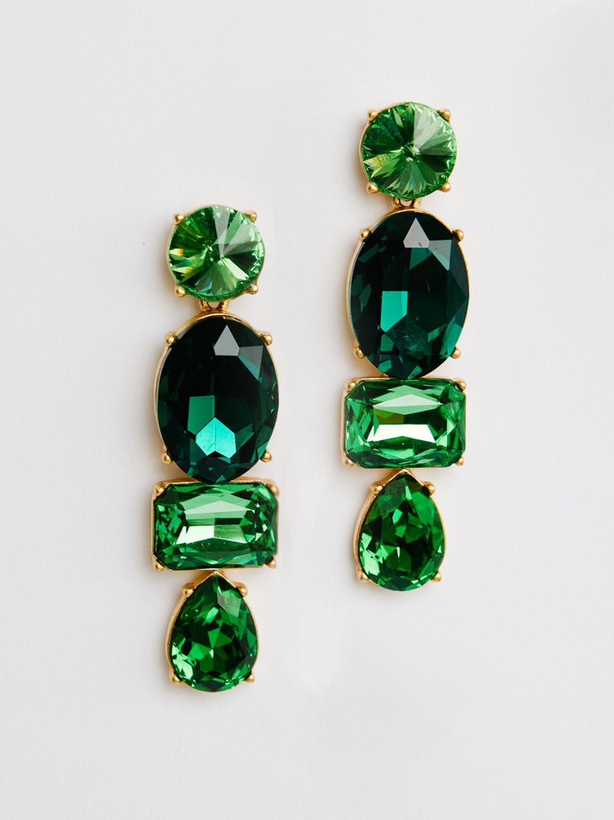 Oscar De La Renta green crystal earrings photo 4