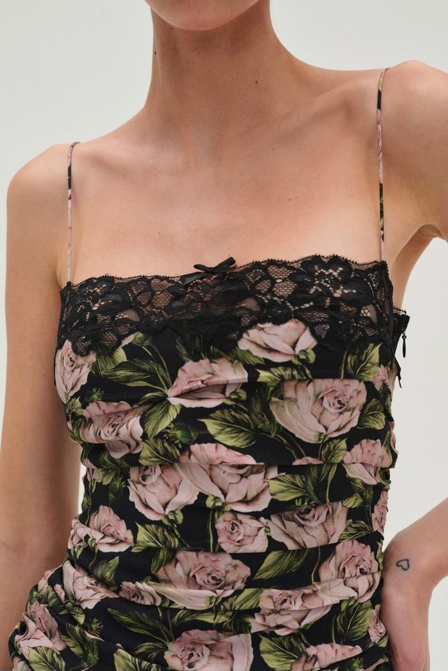 FOR LOVE & LEMONS FALLEN ROSE MINI DRESS - BLACK photo 4
