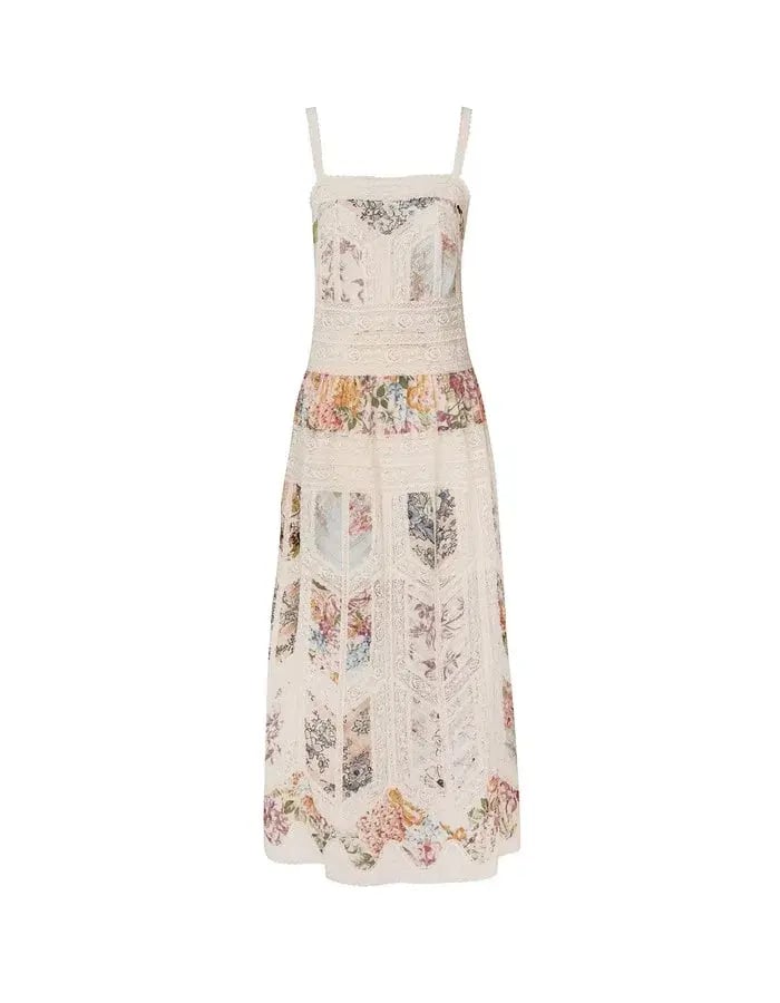 Zimmermann Halliday Lace Trim Slip Dress in Spliced Size 0/ AU 8 photo 7
