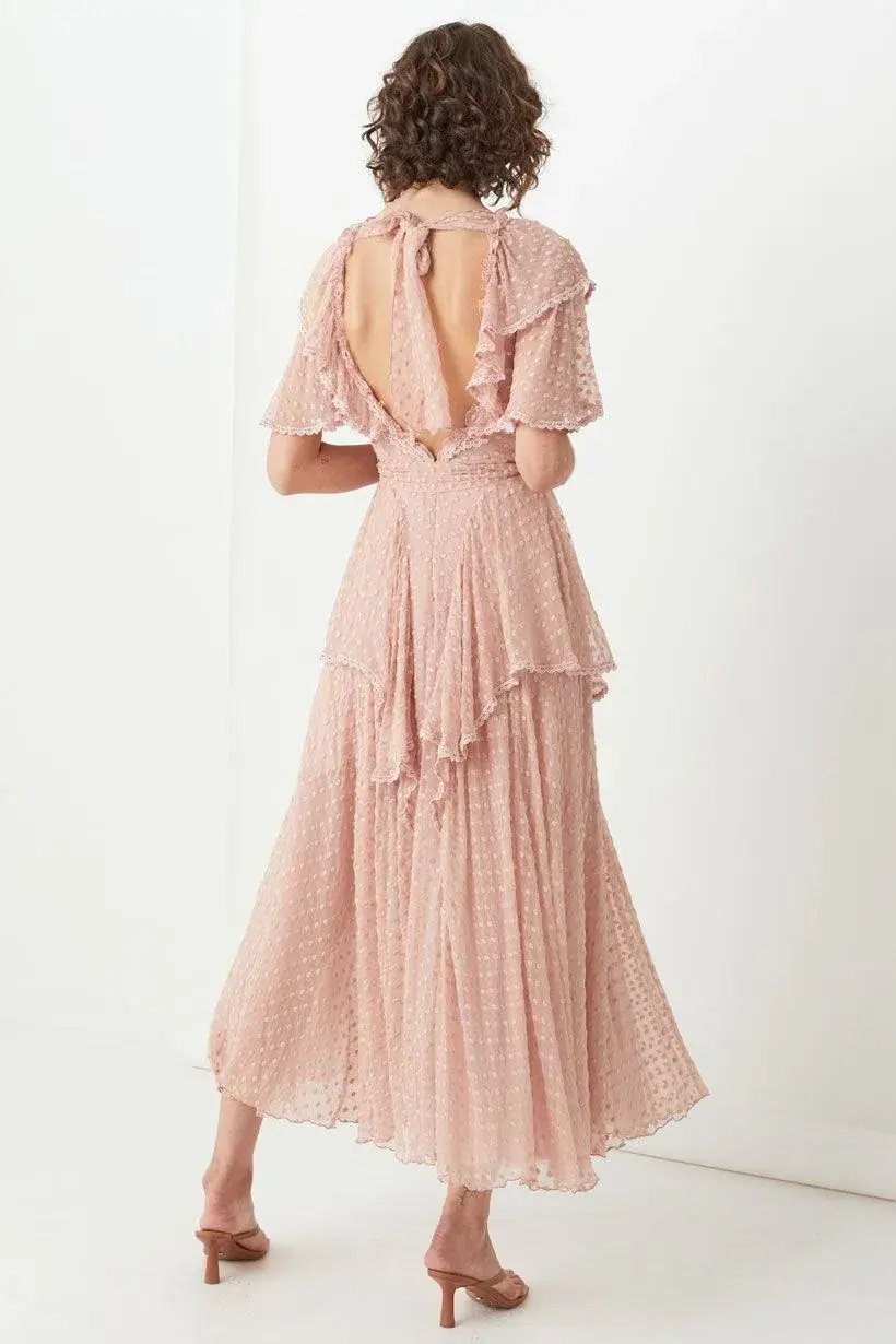 Spell And the Gypsy Zoe Gown Rose Pink Size 10 photo 4