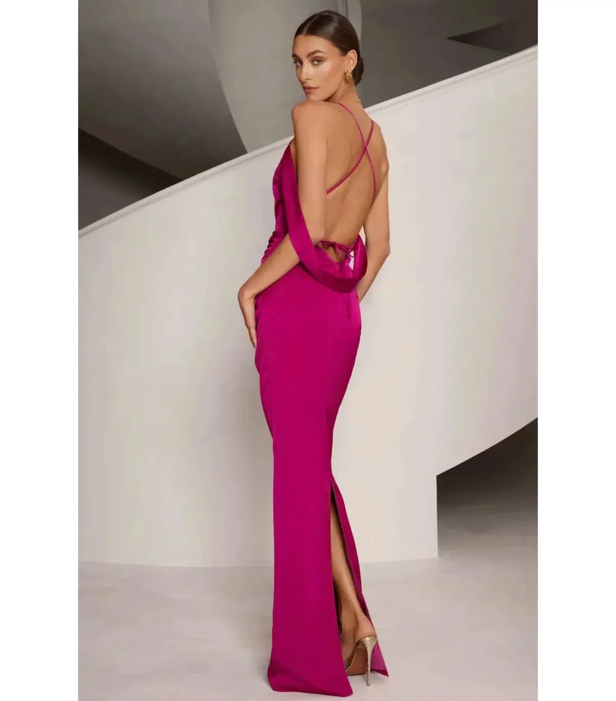 Elle Zeitoune Heather Maxi Dress Mulberry Pink Size AU 8 photo 4