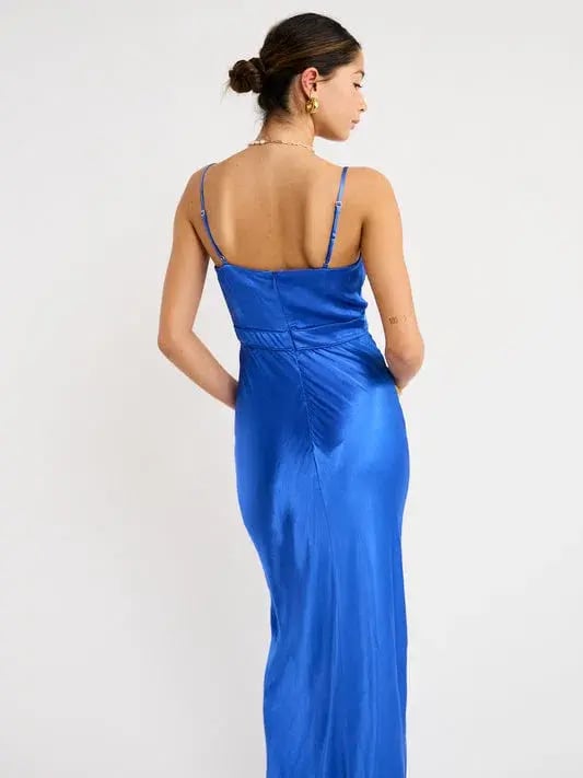Shona Joy Oliviera Ruched Maxi Dress Blue Size 8 photo 2