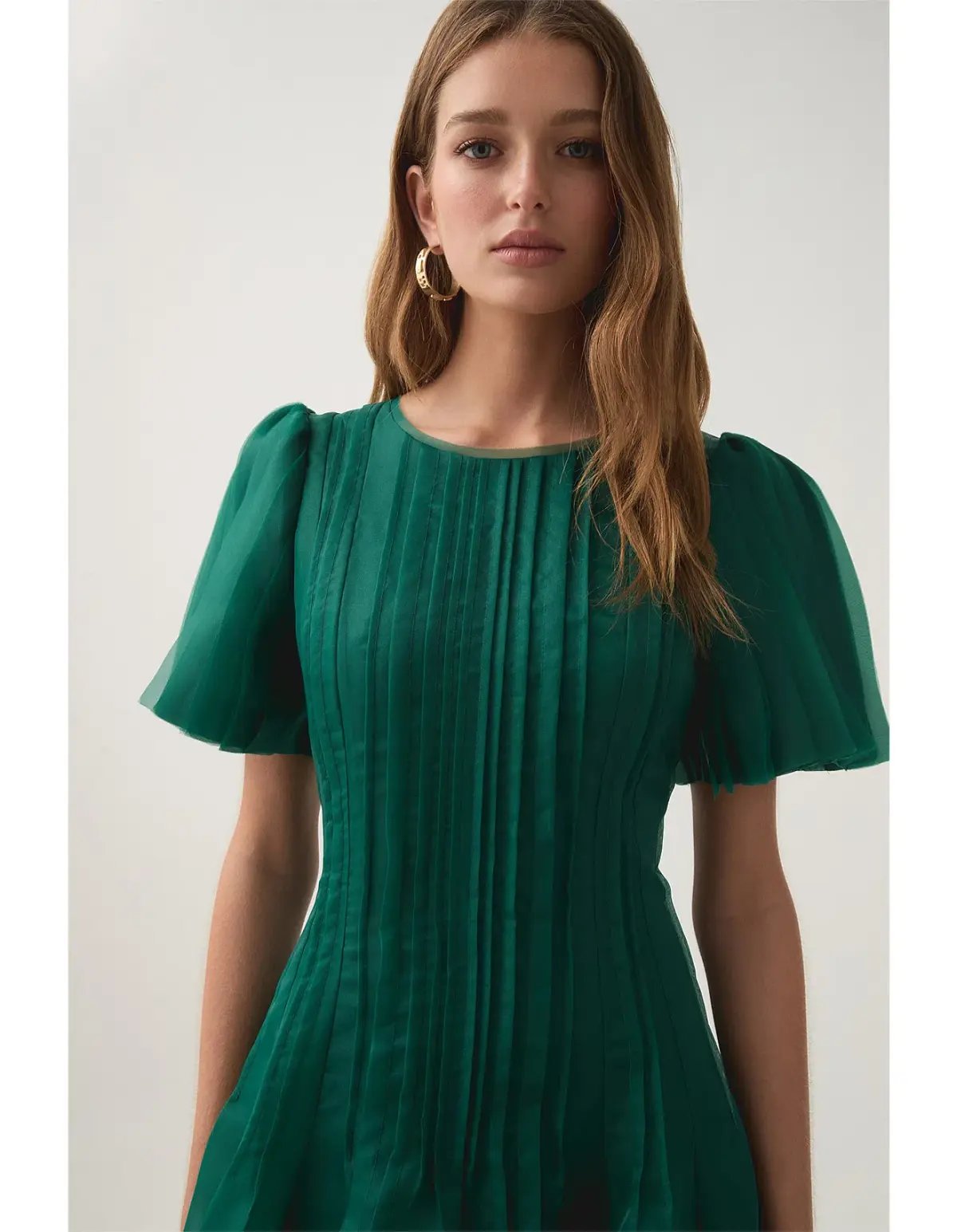 AJE nova pleated midi dress green size 12 photo 4