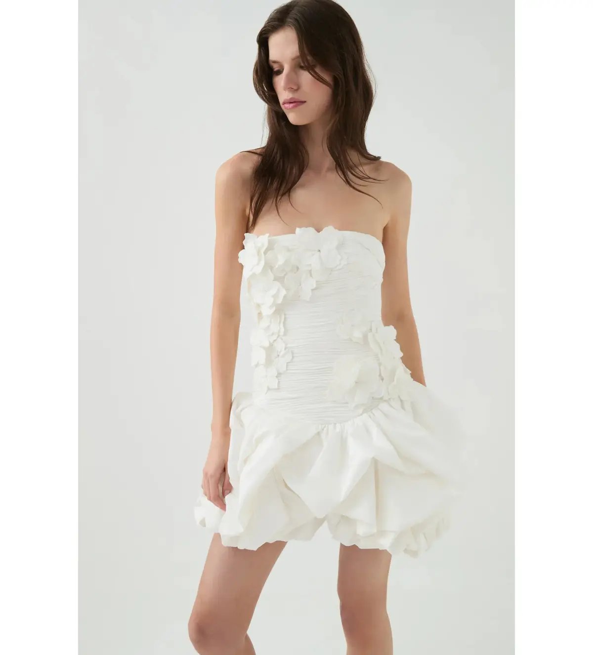Aje Splendour Mini Dress In Ivory Size 8 photo 2