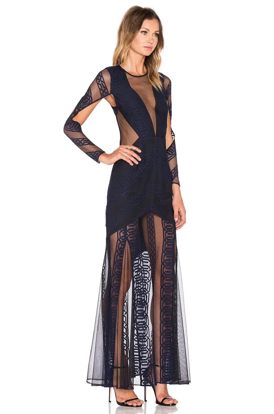 Shona Joy Ambrosia Backless Long Dress Navy Black One Size photo 2