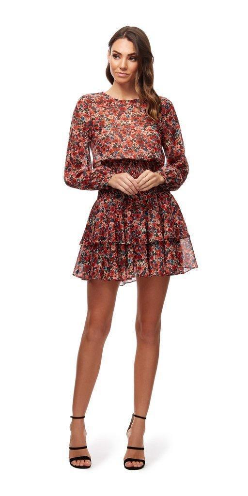 KOOKAI - BOUQUET RED FLORAL DRESS - SIZE 6 photo 2