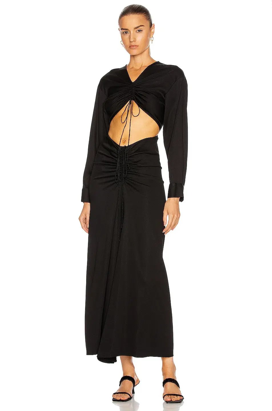 Christopher Esber Ruched Disconnect Shirt Dress  Black Size 14 AU photo 2