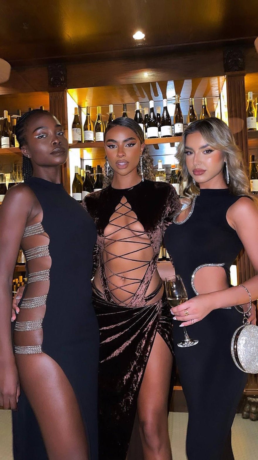 LaQuan Smith Lace-up Bodysuit and Wrap Hip Maxi Skirt photo 3