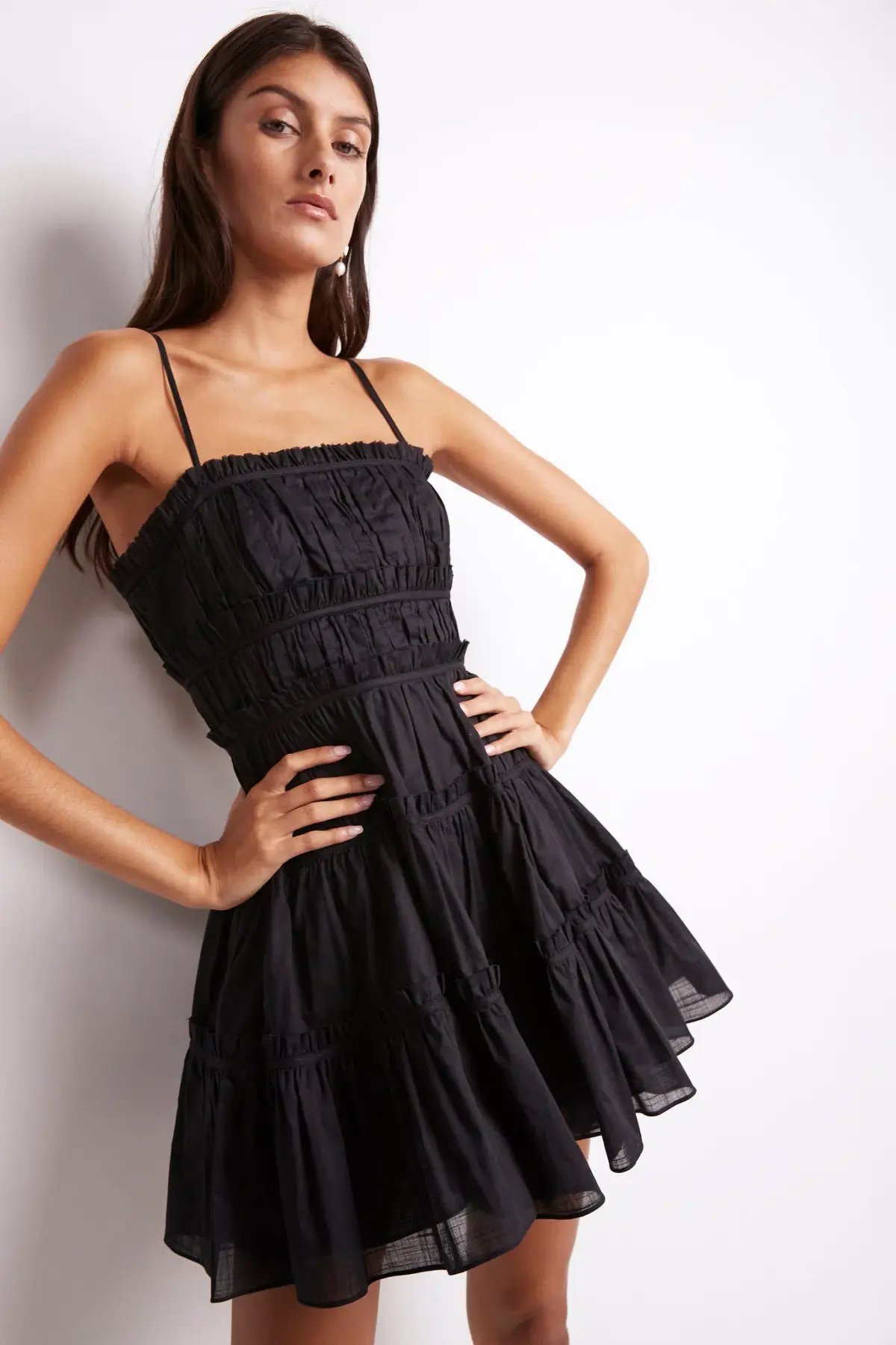 Aje Breathless Mini Dress Black Size 12 photo 3