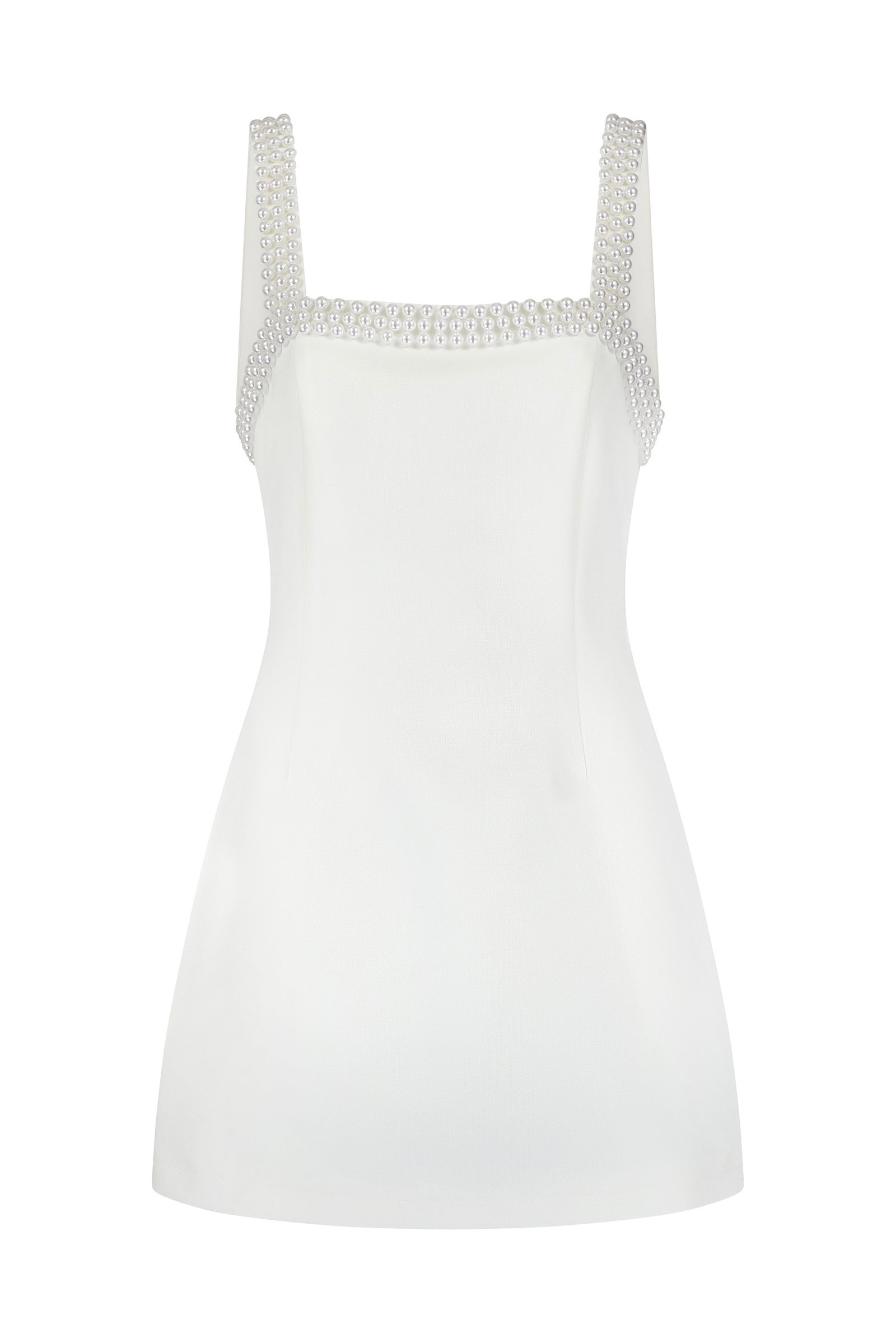 ODD MUSE THE ULTIMATE MUSE PEARL TRIM MINI DRESS - WHITE photo 6
