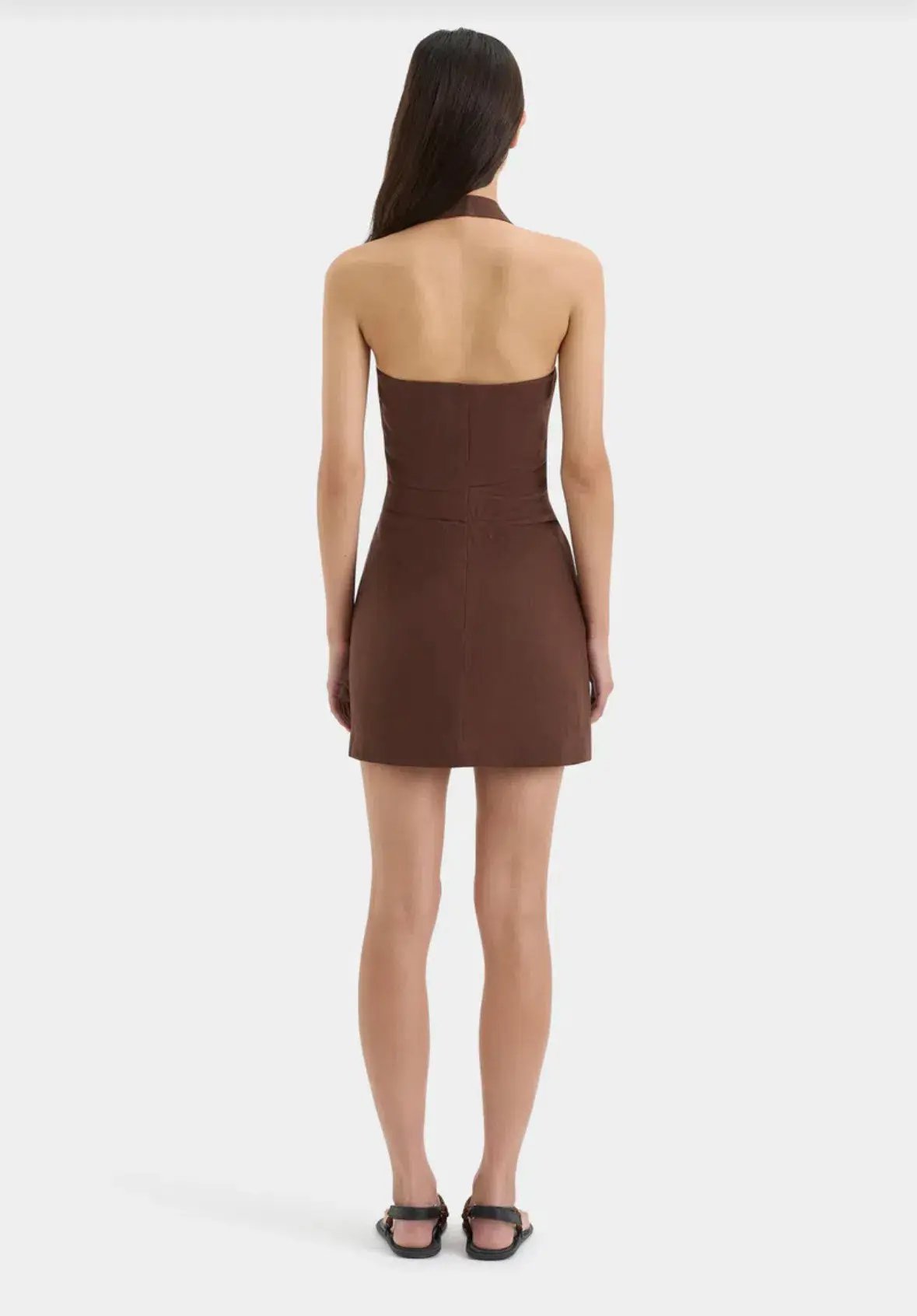 Sir The Label Noemi Halter Mini Dress Brown Size 10/M photo 2