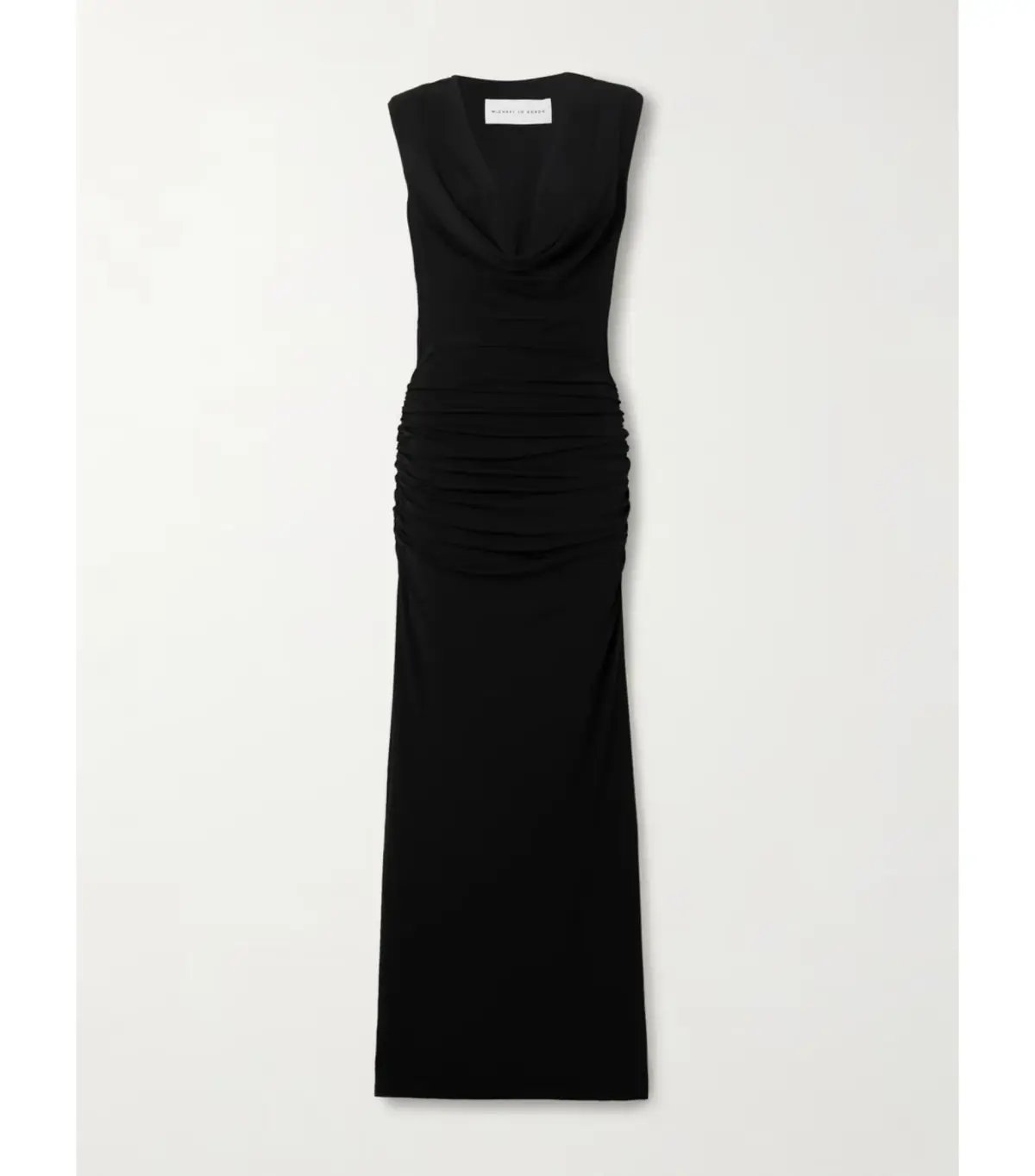 Michael Lo Sordo Drape Front Maxi Dress in Black AU 12 photo 3