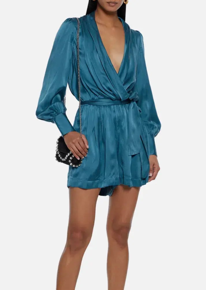 Zimmerman Wrap Playsuit in Teal Size 2 / AU 12 photo 2