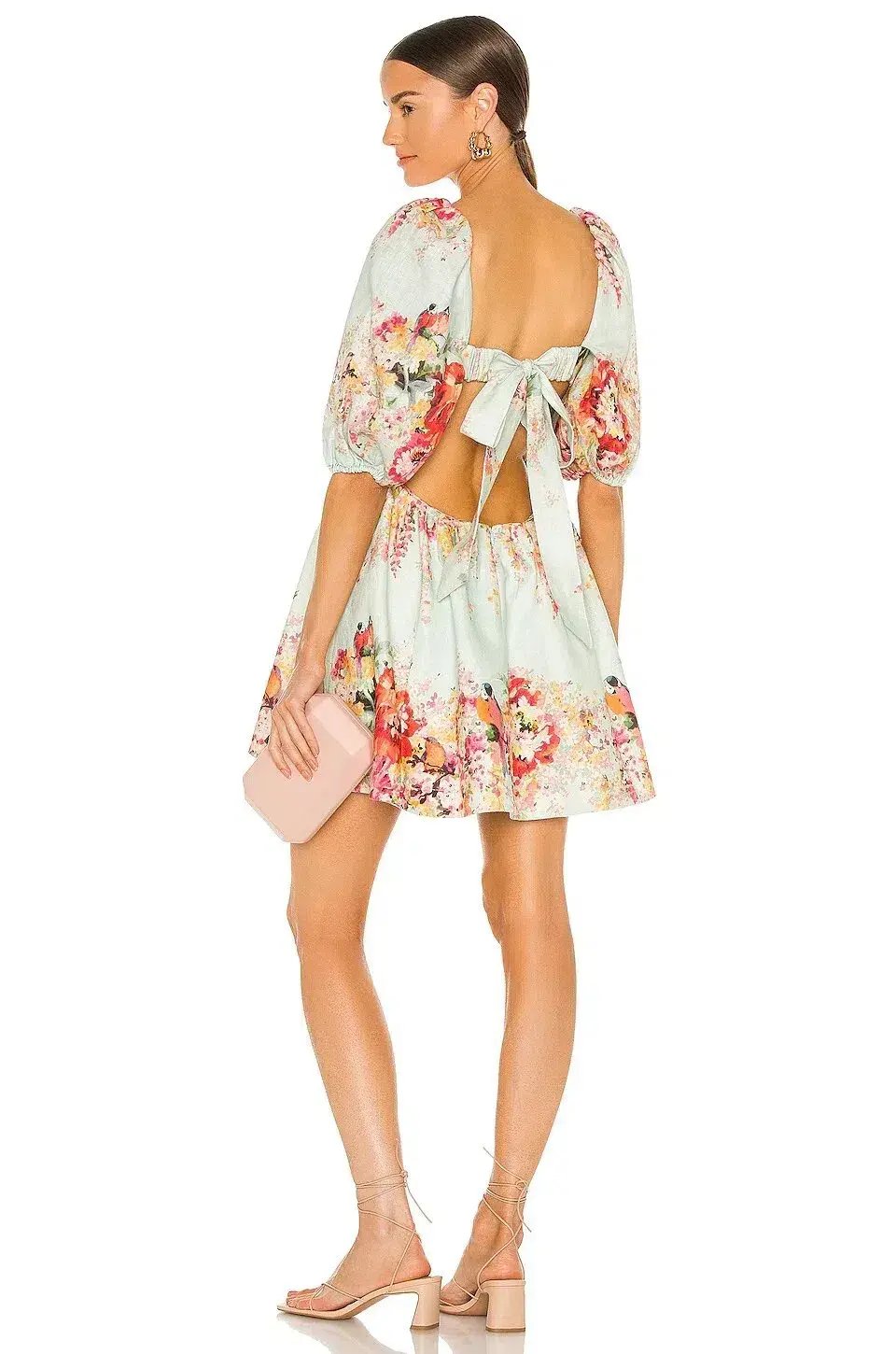 Zimmermann The Mae Cut Out Mini Dress in Mint Florasize 3 /Au photo 2