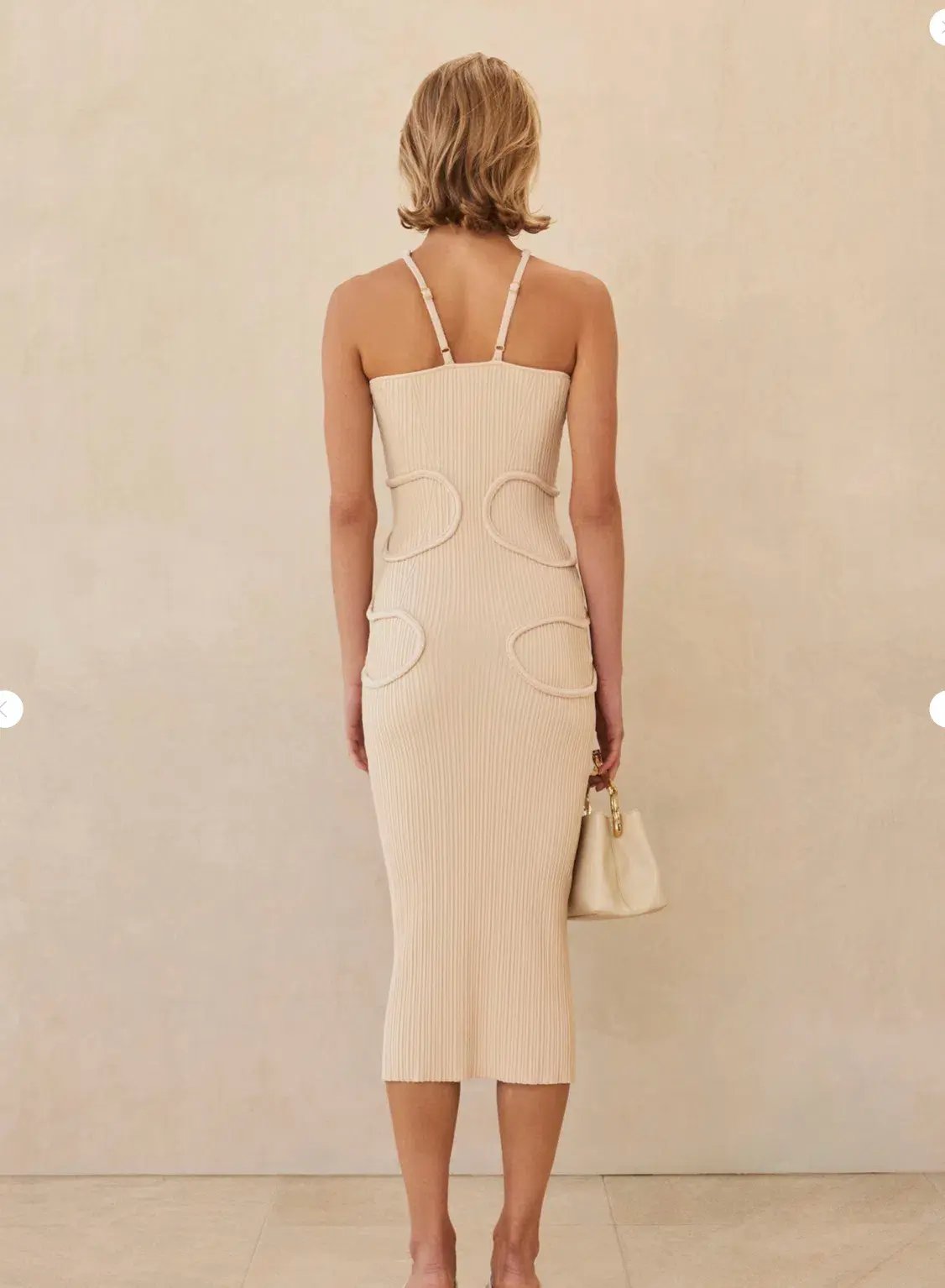 Cult Gaia Avery Knit Dress Cream Size 8 photo 3