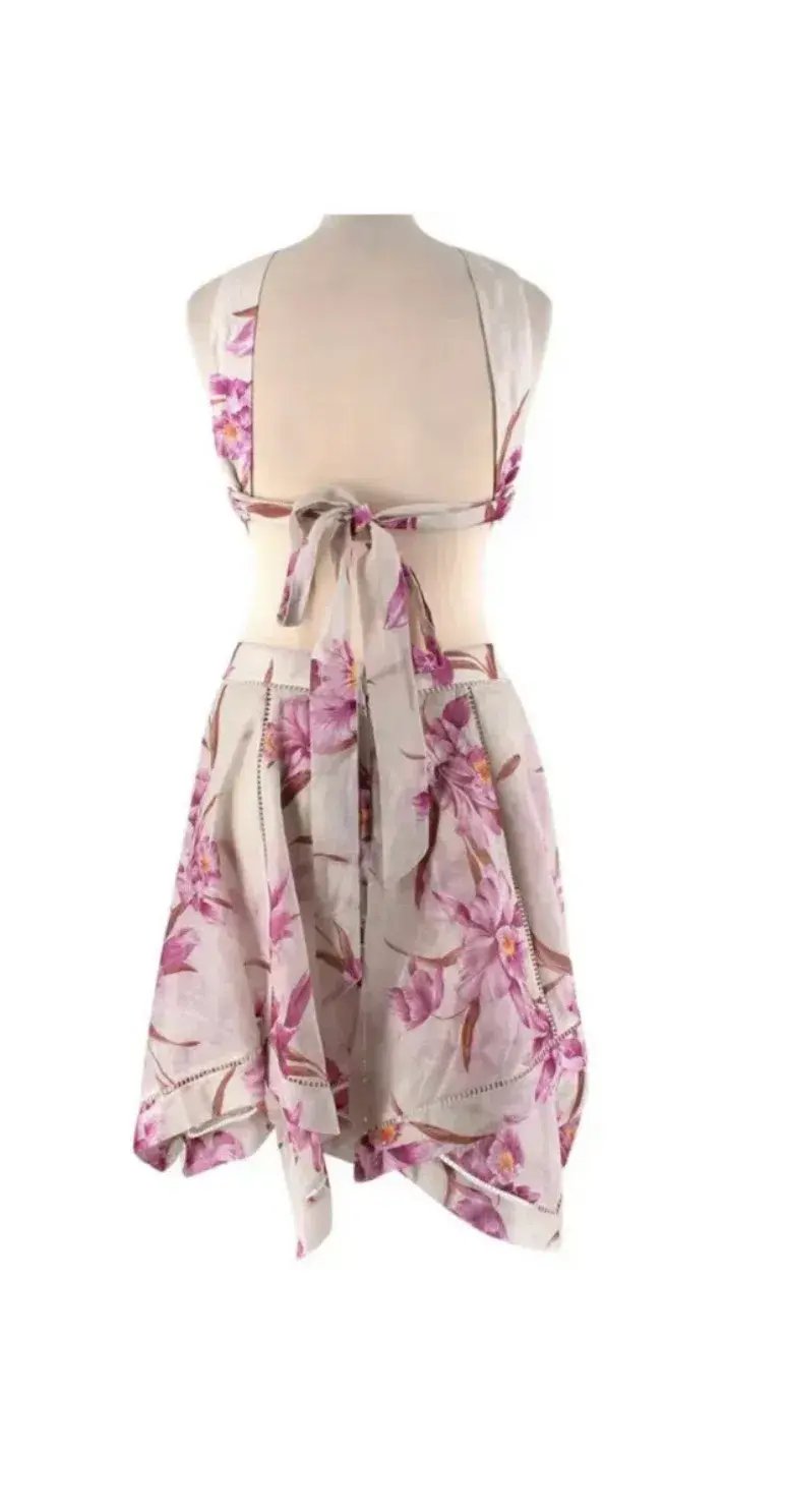 Zimmermann corsage floral print scarf mini dress size 2 photo 4