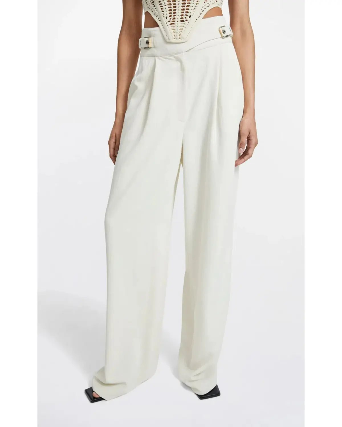 Dion Lee Interlock Buckle Pant Ecru Size AU 8 photo 3