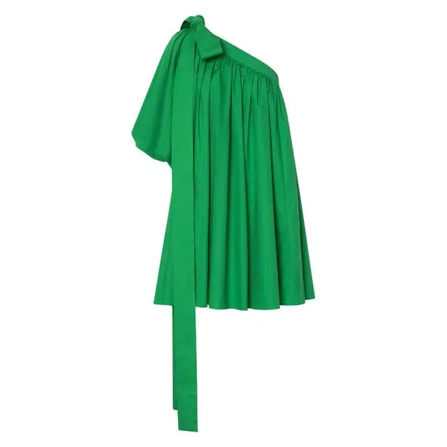 Oroton One Shoulder Gathered Mini Dress Meadow Size 4 / XXS photo 3