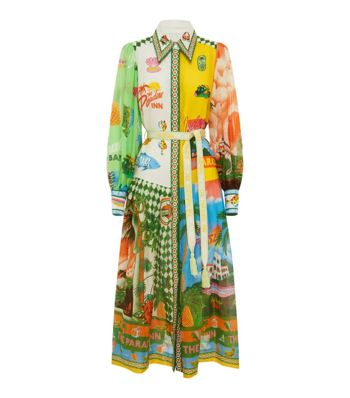 Alemais Paradiso Midi Shirtdress Multi Print Size AU 12 photo 6