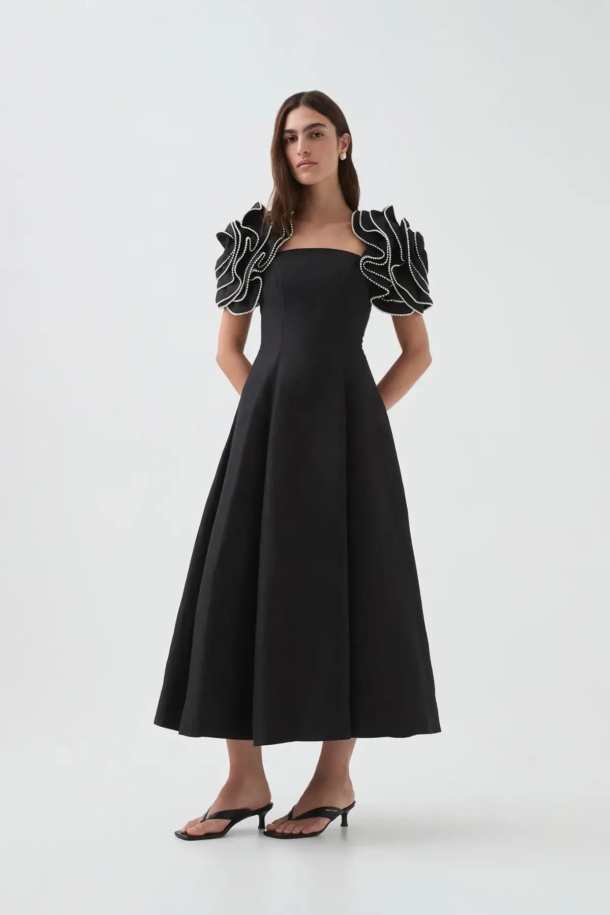 Aje Twyla Midi Dress in Black Size AU 12 photo 2