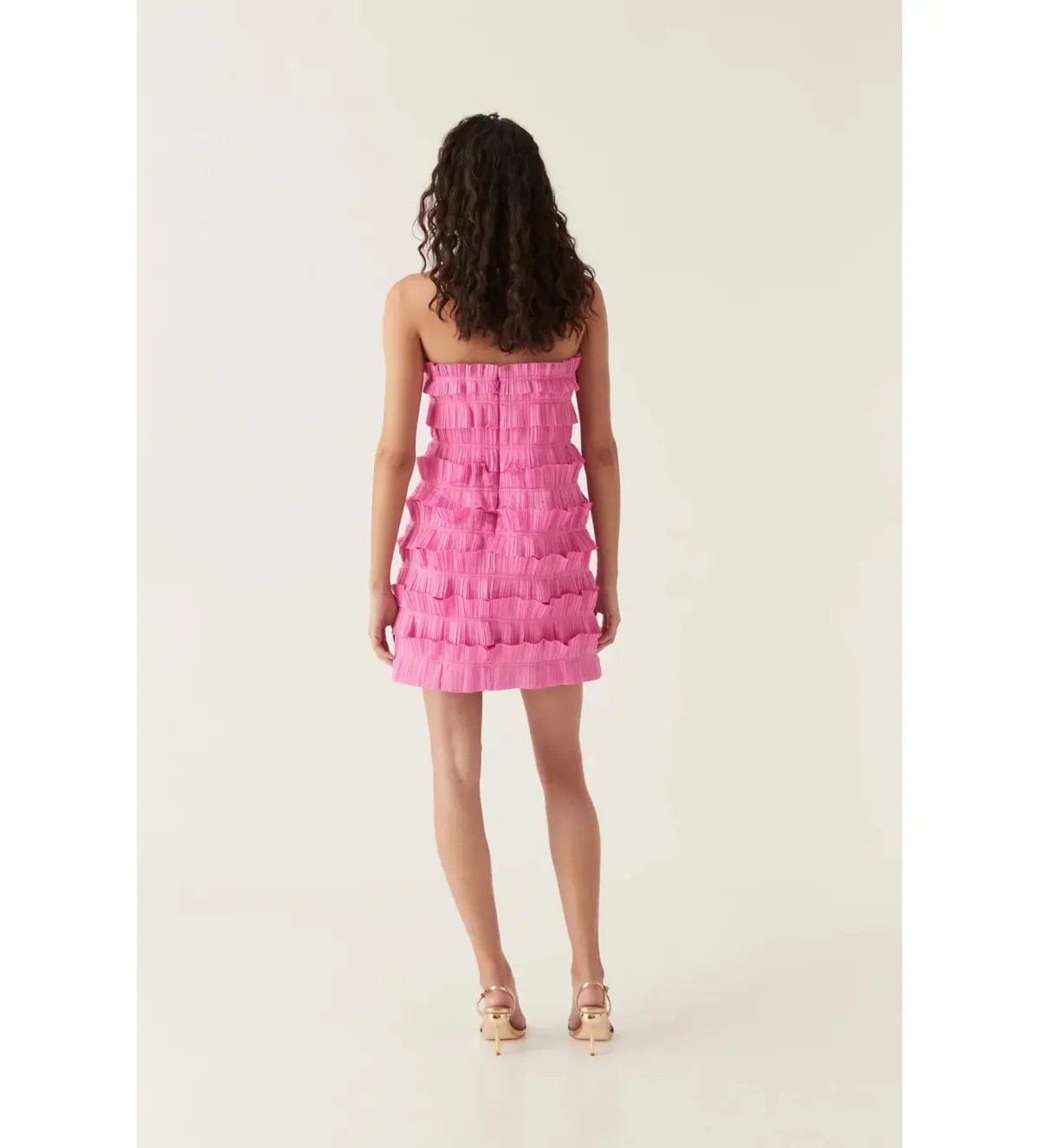 Aje Palladium Ruffled Mini Dress Muted Fuchsia Size S AU 8 photo 4
