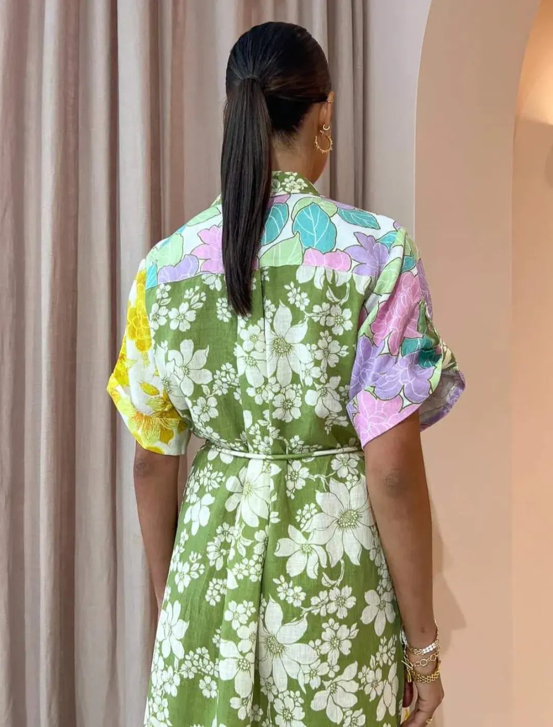 Alemais Elora Patchwork Shirtdress Floral Size 12 photo 4
