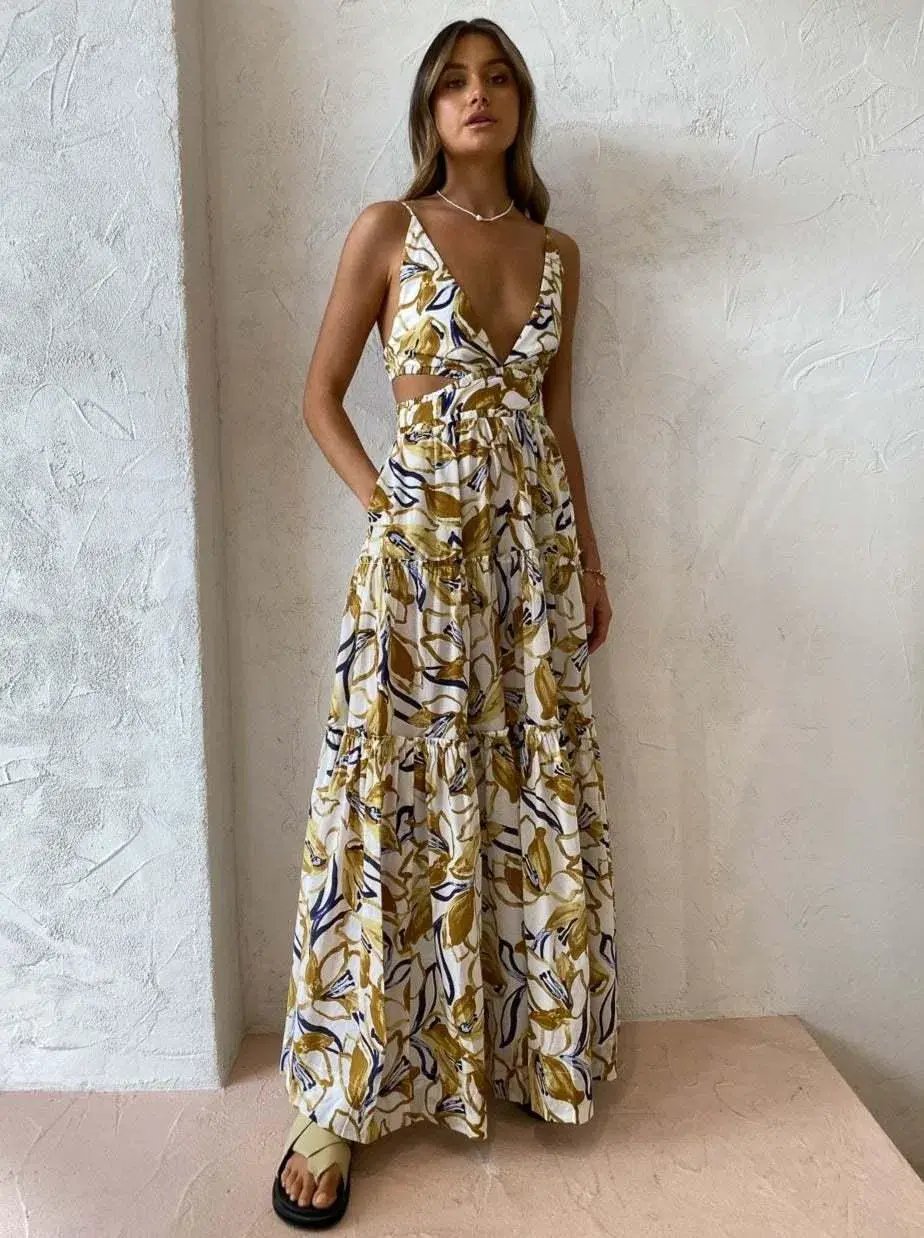 BEC & BRIDGE EUGENIE MAXI DRESS IN PRINT - SIZE 8 photo 2
