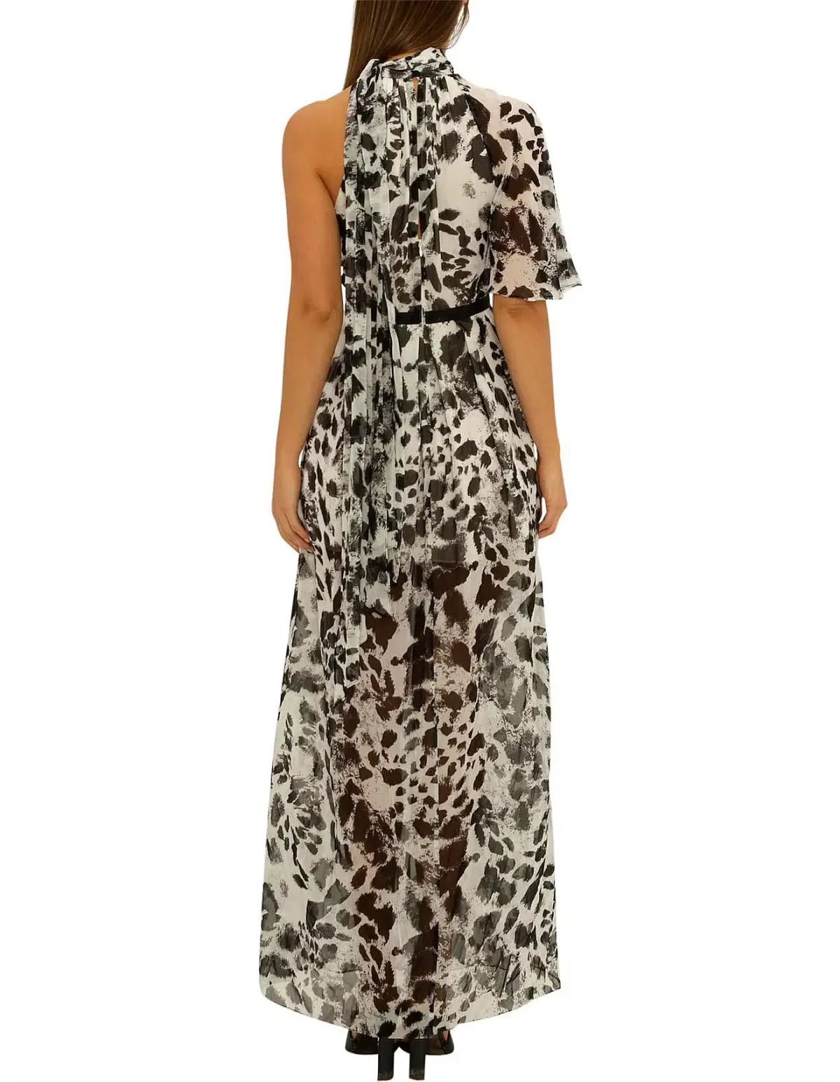 Carla Zampatti Garden Party Dress Black and White Print Size 14 photo 3