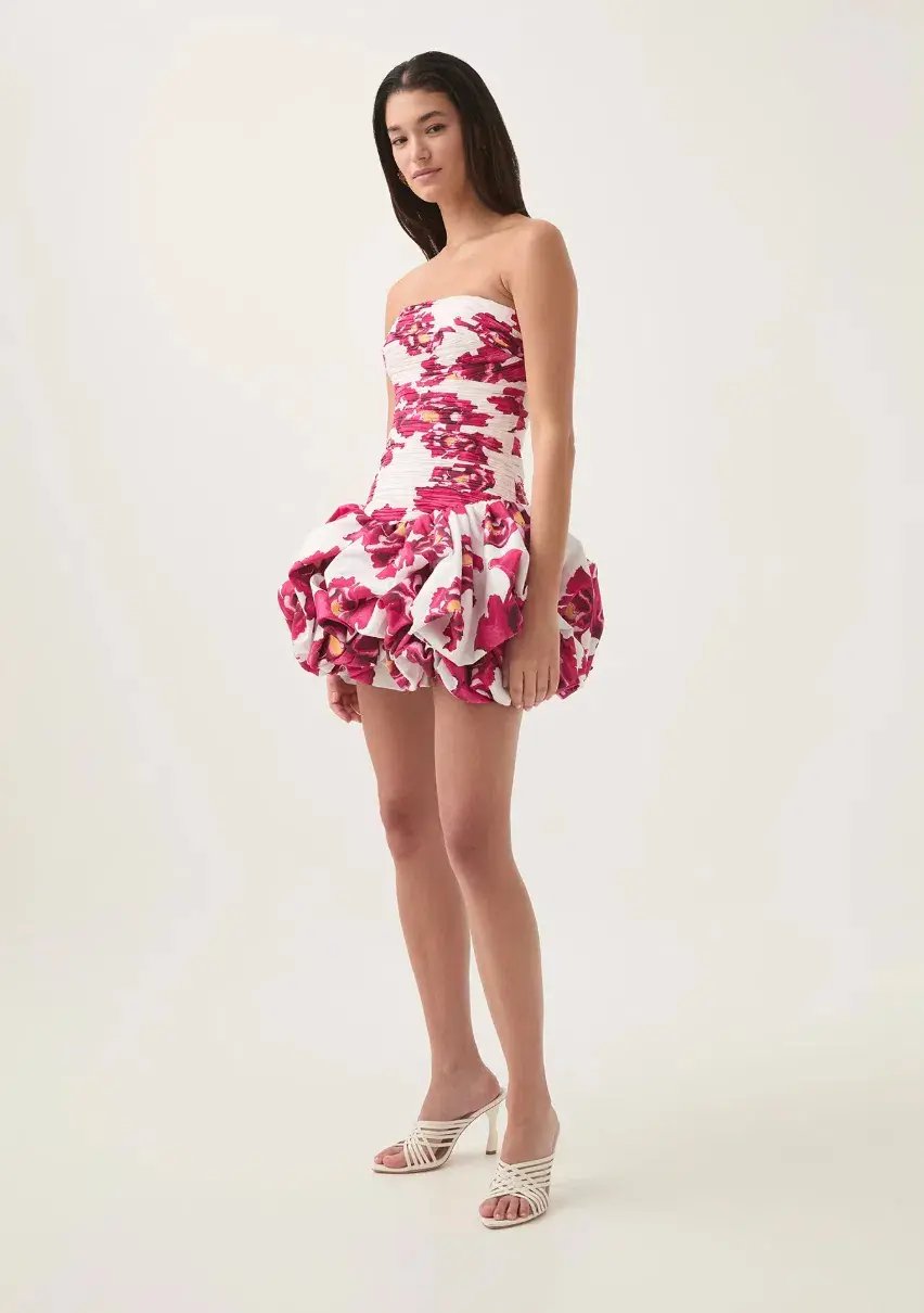 Aje Violette Bubble Hem Mini Dress Boldly Blooming Size 10 photo 4